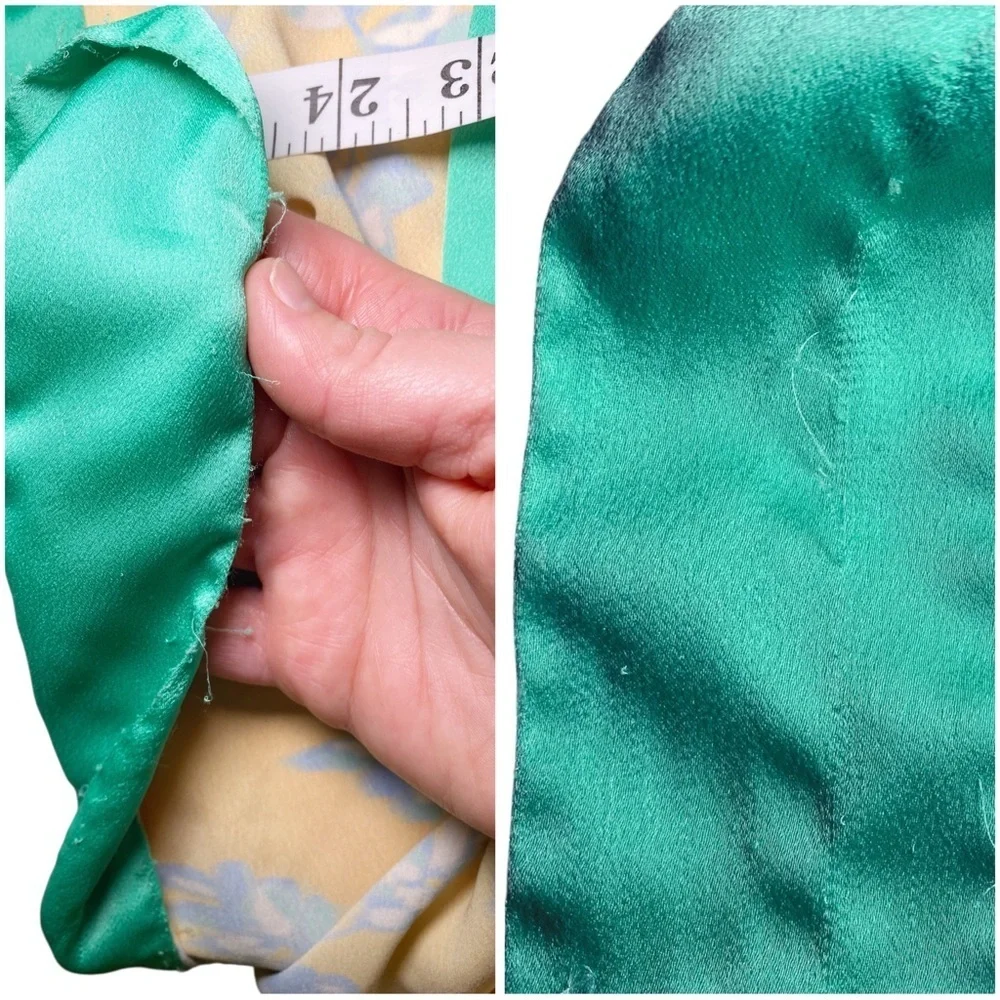 Three Floor Lemonana Dress Yellow Aqua Print
Ruffle Flutter Sleeve Midi - Picture 15 of 16